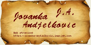 Jovanka Anđelković vizit kartica